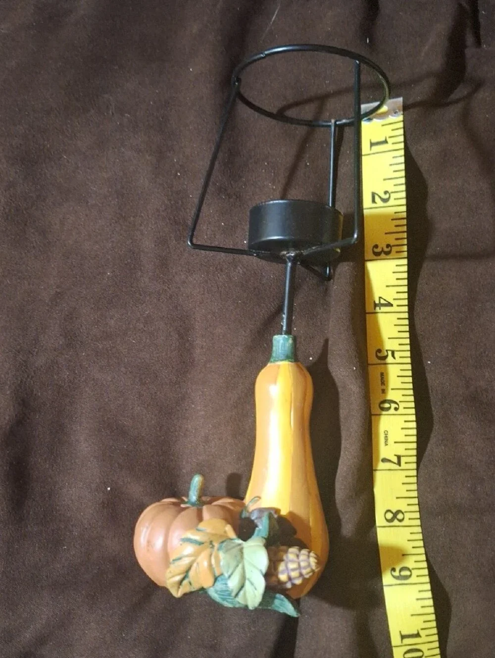 Autumn Harvest Candle Holder Decorative Pumpkin and Squash